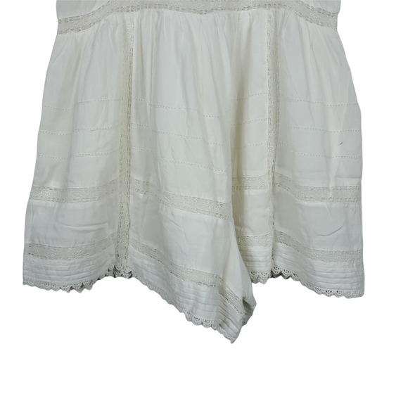 Maje Womens Romper EUR 38 Spaghetti Strap White Sleeveless Lace Trim One Piece - Picture 2 of 12